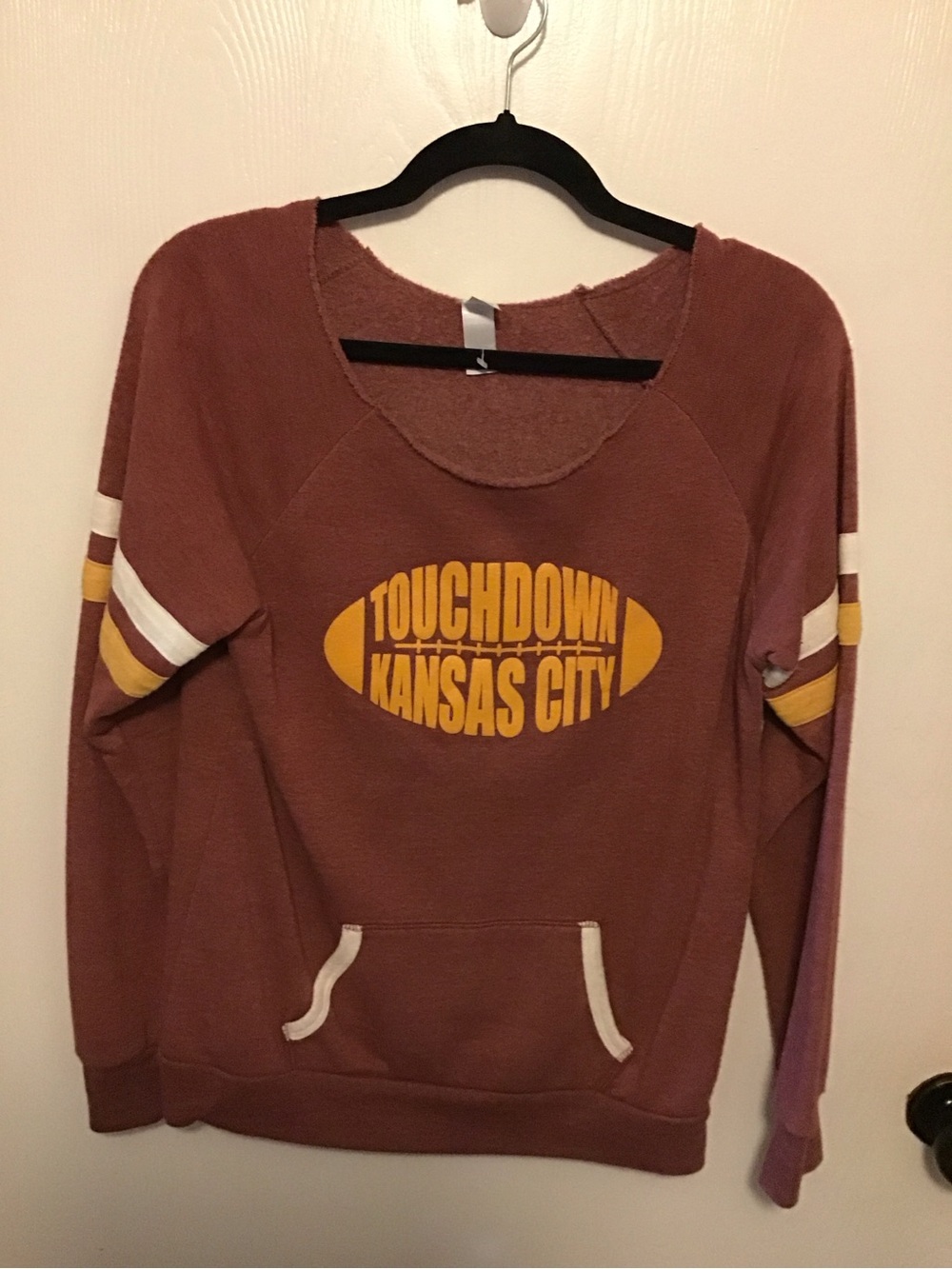 Alternative Women's Rust Sweatshirt with Gold 'Touchdown Kansas City' Graphic